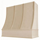 Wood Sloped Hood with Strapping Flat Trim Wood Sloped Hood with Strapping Flat Trim
